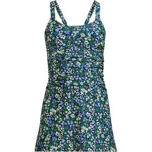 FOXA Vestido de una pieza con cuello cuadrado y espalda fruncida para mujer, estilo A-Line, con estampado floral - Product Image 3