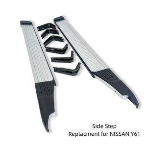 Marchepied latéral argenté à installation facile pour Nissan Y61 4 portes avec cadre de support pour accessoires de voiture - Product Image 5