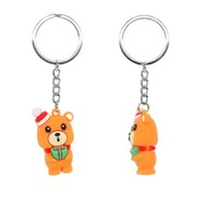 Ours mignon personnalisable Mini porte-clés 3D en PVC souple et caoutchouc de silicone Souvenir d'amour et mousqueton avec logo personnalisé pour les promotions