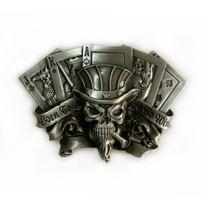 Uncle <strong>Sam</strong> Skull Poker Cards Belt Buckle, Vintage Enamel 3D Embossed Zinc Alloy Cowboy Buckle - Product Image 6
