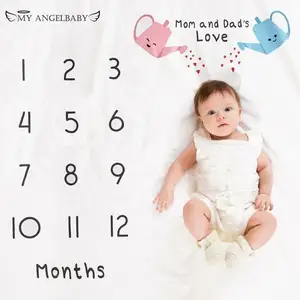 Cartoon Pattern Infant Baby Milestone Photo Props Background Blankets Play Mats Backdrop Cloth Calendar Photo Accessories Nordic