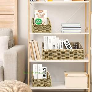 Panier de rangement en rotin tressé à la main Ecoka, écologique, avec poignées découpées, bac de rangement multifonction durable pour la maison et le placard - Product Image 5