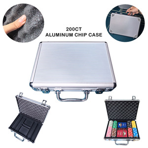Estuche <span class=keywords><strong>de</strong></span> Almacenamiento para <span class=keywords><strong>Fichas</strong></span> <span class=keywords><strong>de</strong></span> Póker <span class=keywords><strong>de</strong></span> Aluminio, 200 Unidades, 40 mm, <span class=keywords><strong>con</strong></span> Acolchado <span class=keywords><strong>de</strong></span> Espuma y Compartimento para Cartas, Maletín <span class=keywords><strong>de</strong></span> Transporte, Venta al Por Mayor, OEM, Personalizado - Product Image 1