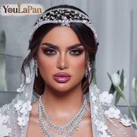 YouLaPan Couronne de mariée élégante en strass, tissée à la main, ajourée, pour femmes, accessoires de cheveux pour banquets et soirées dansantes YXA324