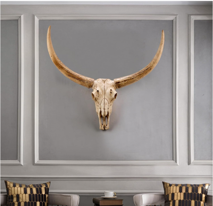 68cm-Long-Horn-Cow-Skull-Wall-