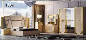Wholesale Cheap Modern Design Wood Frame <strong>Bed</strong> Set King Size with Leather &amp; MDF Double <strong>Queen</strong> &amp; Full Home Bedroom Furniture Hotel - Product Image 4