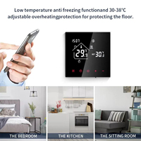 Termostato con Pantalla Táctil Wifi, Programable Semanalmente, para Calefacción por Suelo Radiante Eléctrico Hidrónico y Sistema de Caldera Central, Kit para Hogar y Hotel