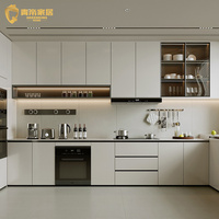 En Promotion Luxueux Meuble de Cuisine en Bois QD-KC-0001 Couleur Personnalisée Nouveau Design Meuble Moderne Matériau Bois Panneau Bois Sans Peinture