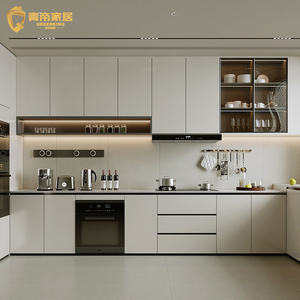 Gabinete de Cocina de Lujo en Madera en Oferta QD-KC-0001 Color Personalizado Nuevo Diseño Moderno Material de Madera Tablero sin Pintura - Product Image 5