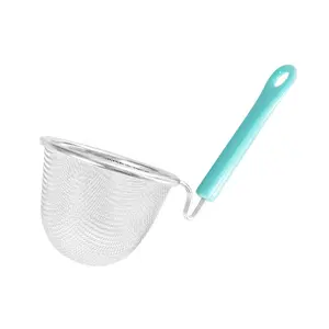 Fil fin en acier inoxydable cuisson maille tamis passoire filtre panier cuillère louche avec poignée en plastique pour la cuisson des pâtes nouilles