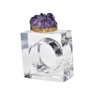 Luxus exquisite europäische Hotel Restaurant Dekoration Natur kristall Edelstein Amethyst Cluster Servietten ringe - Product Image 6