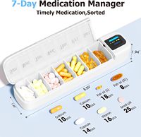 Pilulier avec alarme Bluetooth quotidien une fois par jour Distributeur de pilules 7 jours avec APP Rappel portable pour suppléments et vitamines