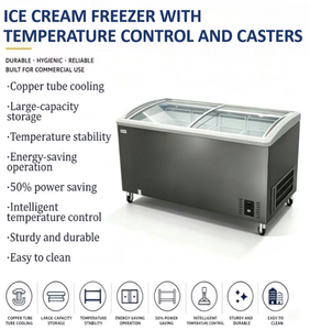Vetrina Espositiva per Gelato, Piccolo Congelatore Commerciale da Banco Self-Service, Congelatore per Gelato Economico - Product Image 1