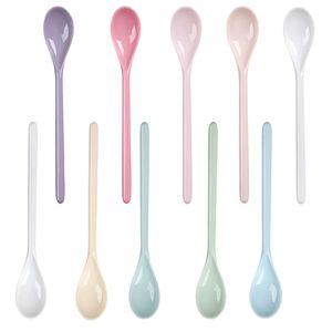 Ensemble de cuillères à œufs en mélamine à long manche, couleur <span class=keywords><strong>bonbon</strong></span>, pour mélanger le café <span class=keywords><strong>au</strong></span> lait, vente chaude transfrontalière - Product Image 2