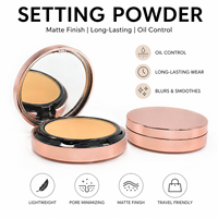 Poudre pressée légère longue durée pour le visage, fini mat, poudre fixante pour le visage imperméable