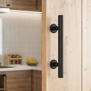 Bán buôn thép carbon kéo và tuôn ra cửa xử lý thiết lập trượt Barn Door xử lý kéo Màu đen cho trượt Barn Door