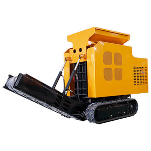 Concasseur à percussion portable pour déchets de construction, béton, briques, galets, capacité max. 15 t/h, jaune - Product Image 4