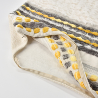 Housse de coussin en chenille capitonnée crème, motif color block, style bohème, jaune, 100 % polyester, pour salon, couleur personnalisée, vente en gros