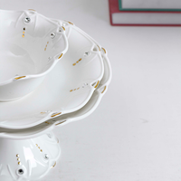 Nouvel ensemble de vaisselle de luxe moderne pour dîner, utilisation hôtelière et de mariage, service de table en porcelaine royale 48 pièces, doré, anti-fuite, personnalisable