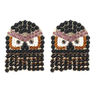 Gaya Baru Berlian Imitasi Kristal Pesona Perhiasan Shiny Hewan Owl Earring Stud