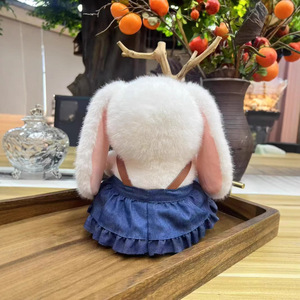Thỏ đồ chơi sang trọng đồng hành Dễ Thương Dây đeo váy siêu mềm và thoải mái thỏ thêu sang trọng - Product Image 4