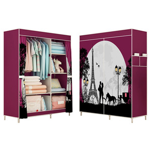 Modern Student Dormitory Folding <strong>Wardrobe</strong> with MDF Door and Steel Frame Fabric Material Easy Assembly - Product Image 5