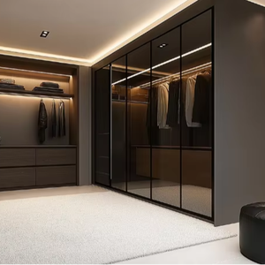 Armario de Madera Ecológico Moderno y de Lujo, Diseño Personalizado, Gran Capacidad, Ahorro de Espacio, para Dormitorio, Hogar, Apartamento, Estilo Minimalista - Product Image 1