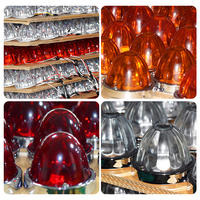 WTTG Original Watermelon Lantern Factory Lampe décorative en verre en forme de pastèque, couleur ambre, pour camion, bus et remorque, vente en gros