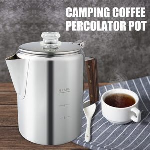 1.7L/2.5L Camping Coffee Pot 304 Stainless Steel Coffee Pot Outdoors Brew Coffee <b>Maker</b> for Camping, Hiking - Product Image 2
