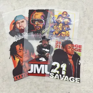 Factory Wholesale Custom Rapper Transfer Screen Print Plastisol Heat Transfer Press DTF Stickers Vinyl Labels For T-shirt