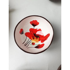 Prix de gros – Bols en noix de coco laqués peints à la main de luxe, écologiques et bio, pour la maison - Product Image 4