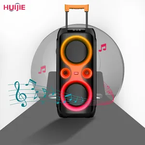 Grote Powered Partij Doos Luidsprekers Dual 10 Inch Audio Speaker Licht Outdoor Trolley Draagbare Luidsprekers