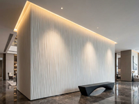 Mur de fond de réception de bureau personnalisé, rénovation murale résidentielle, résistant à l'usure, facile à nettoyer, panneau mural 3D en MDF à ondulations