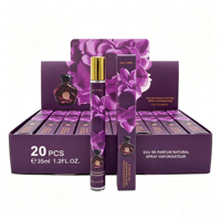 Parfum pour femme de luxe en format voyage 35 ml, style rose, 20 pièces par boîte, parfum en spray longue durée, utilisation quotidienne