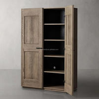 Armoire haute de présentation Prestige Turro Living Oak, en bois rustique à 2 portes pour villa, armoires de classement, bibliothèques, meubles de rangement