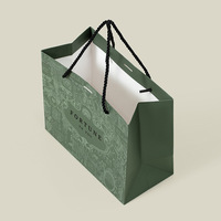 Sac fourre-tout classique en carton vert foncé portable pour bijoux, bougies et emballages d'artisanat - Sac cadeau haut de gamme avec impression couleur intégrale