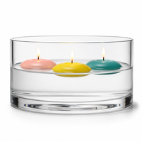 Porte-bougie en verre rond transparent multi-usages, bol en verre pour mariage, décoration de table, bougie flottante florale