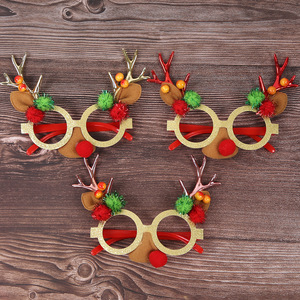Lunettes de Noël à motif de cerf de dessin animé, accessoires de Noël pour adultes et enfants, cadeaux de fête, lunettes de déguisement pour événements festifs - Product Image 1