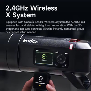 Flash professionnel <span class=keywords><strong>Godox</strong></span> AD400 Pro Ad400proII pour extérieur, batterie Li-on, TTL, monture Bowens, 400WS, télécommande sans fil, portable - Product Image 2