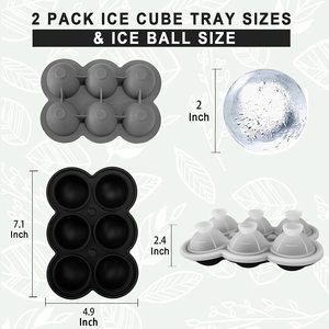 Stampo per creatore di palline di ghiaccio in Silicone a 6 cavità Grainy whisky - Product Image 5