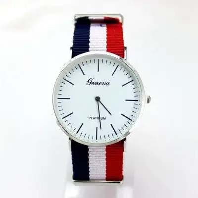 Water Resistant Geneva Watch Nylon Band Sports Quartz Watch