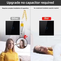 Interrupteur tactile intelligent Tuya Zigbee en verre durable pour usage domestique, contrôle WIFI, commande vocale, programmation, prise UK, sans condensateur