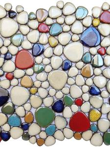 Mosaïque hexagonale en céramique bleue et blanche moderne, fragments de galets, 10 mm, antidérapante, résistante à l'usure, carreaux muraux intérieurs, piscine - Product Image 2