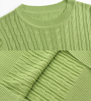 Nouveau pull coréen fin en maille torsadée rétro pour femme, grande taille, col rond, en rayonne et soie glacée, collection Printemps/Été 3859