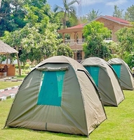 Tenda Instan Portabel Gaya Suku Afrika Selatan, Tenda Camping Anti Air, Mudah Didirikan, Dilengkapi Kantong Penyimpanan, Ukuran Single