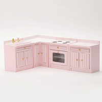 Kits 1:12 Bücherregal Puppenhaus Miniatur 4 In 1 Küchen schrank Set Mit Herd Waschbecken Und Schrank