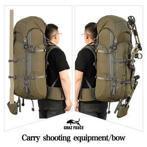 Sac à dos de chasse Gaf 65L en nylon avec bretelles réglables, cadre en fibre de carbone, pour sports de plein air, unisexe, vert Ranger - Product Image 2