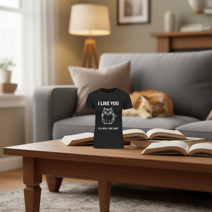 Camiseta de manga larga con diseño de gato y humo de humor: Me gustas, te mataré. - Product Image 3