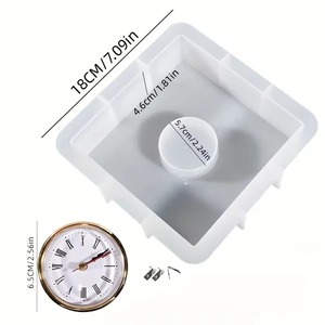 DIY Table Clock Silicone <b>Molds</b> for Resin Casting with Movement Accessories, Desk Ornament Epoxy Resin <b>Mold</b> for Home Decoration - Product Image 6