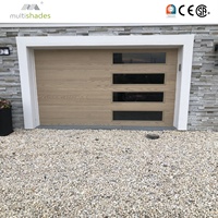 Porte de garage sectionnelle moderne anti-ouragan en acier inoxydable MULTISHADES avec isolation thermique et moteur central antivol